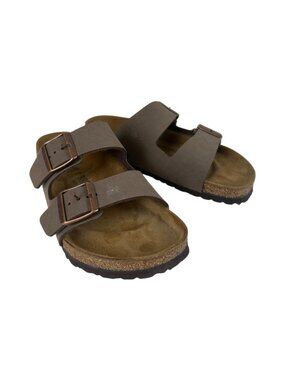 Birkenstock Arizona Sandals Womens 38 EU 7 Taupe Brown Two Strap Buckle Comfort